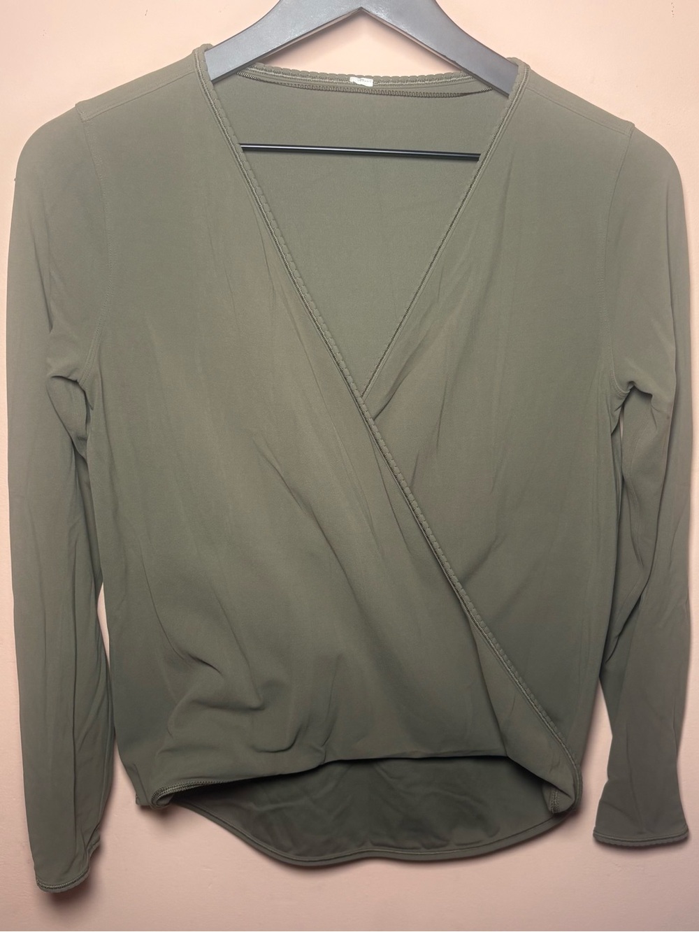 Lululemon Full Freedom Wrap Top Olive Green Long Sleeve Estimated Size 6